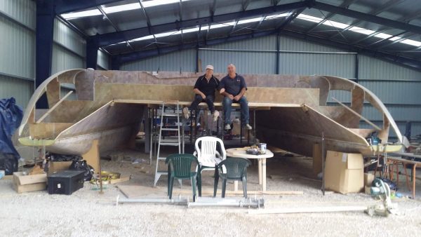 Spirited 480 catamaran kit build in progress