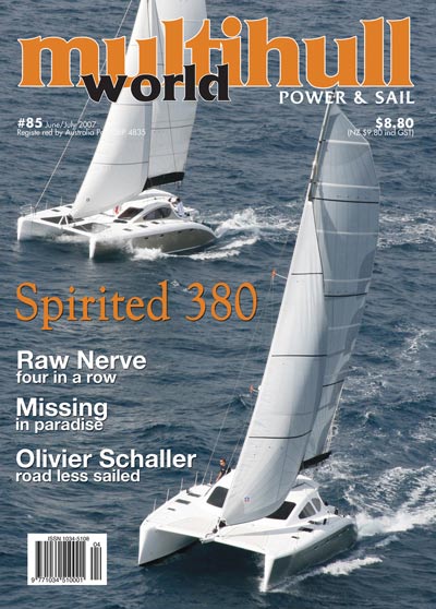 Multihull world publication featuring Spirited Designs